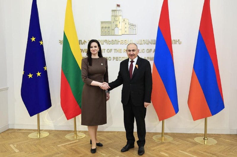 Премьер-министр Литвы Инга Ругинене поздравляет Никола Пашиняна с победой на выборах в Армении, Артик